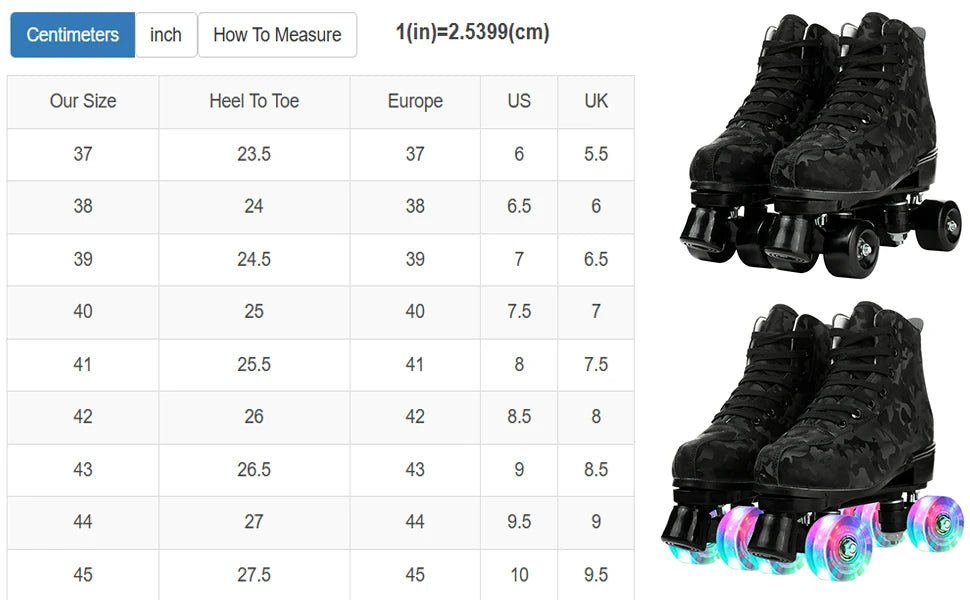 Outdoor Roller Skates Sports Double Row Skates Quad 4 Wheels Skating Women Flashing Roller Skates Shoes for Men Youth Boys Girls - silverfoxgoods
